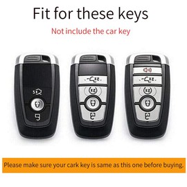 ontto Car Key Case Key Cover Fits Ford Fusion Mustang Explorer F150 Edge Mondeo Mk5 Focus Mk4 2019 2020 2021 Remote Control Key Fob Leather Key Case Accessories Black