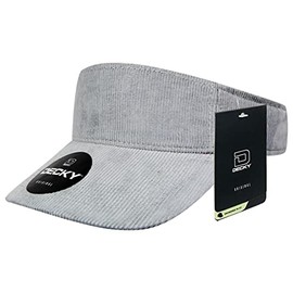 DECKY Standard Corduroy Visor, Grey, ONE Size