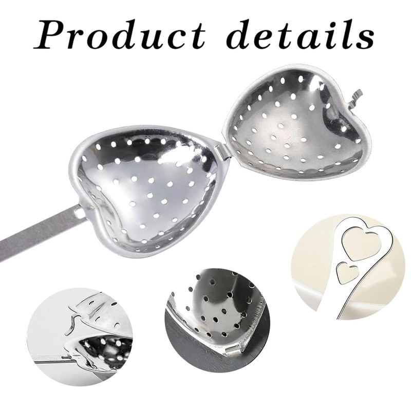 Tckenan 10 Heart-Shaped Stainless Steel Tea Infusers, Loose Leaf Tea