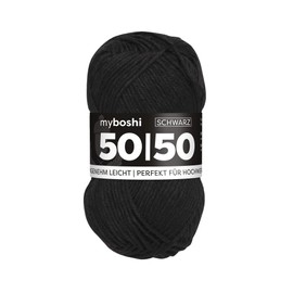 myboshi crochet and knitting yarn | model: 50/50 | with merino wool wool mix | 996 black