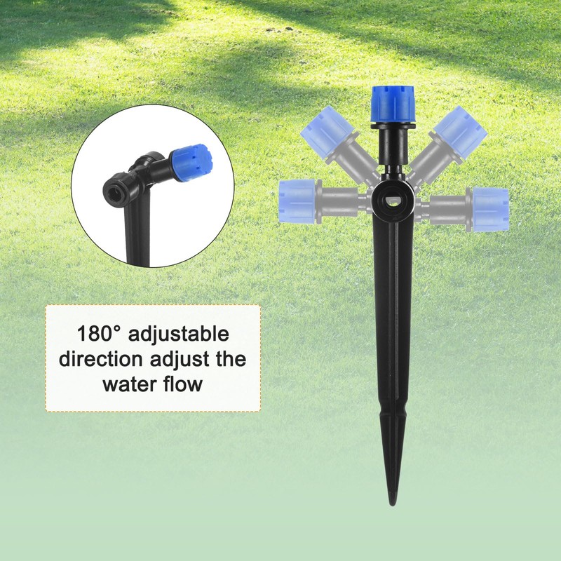 M METERXITY 24-Pack Drip Irrigation Emitters, 5"/13mm Drippers with Stake