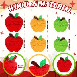 Qunclay 6 Pcs Back to School Decoration Wooden Apple Decor Retro Apple Tiered Tray Decor Set Rustic Table Centerpiece First Day of School Sign for Classroom Office Desktop