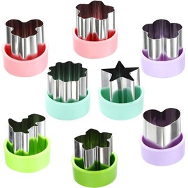 Juego de 8 formas de cortador de verduras - Mini cortadores de frutas y galletas de acero inoxidable de 1.5 pulgadas para nios, almuerzo Bento,...    