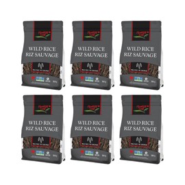 6 Packs x 10 ounces Pure Wild Rice, All Natural, Gluten-Free, Non-GMO, Kosher, and Vegan Pure Long Grain Wild Rice, Healthy Food for The Whole Family, Pack of 6 x 10 ounces - Floating Leaf