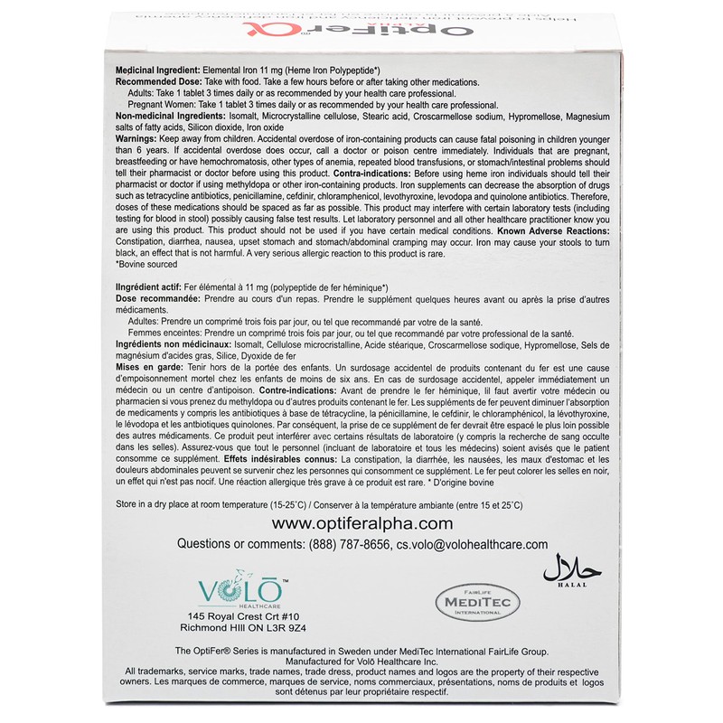 Optifer Alpha heme iron supplement for Iron Deficiency Anemia (90,