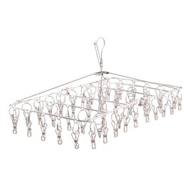 Iris Ohyama PIH-50SH Stainless Steel Pinch Hanger, 50 Pinch, Laundry Hanger, All Stainless Steel, Rust Resistant, For Indoor and Outdoor Use, Won't Fall Off, Rotating Type, 50 Pinches
