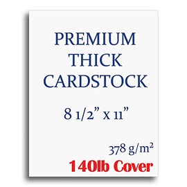 Extra Heavy Duty 140lb Cover Cardstock - Bright White - 379gsm 18pt Thick Paper for Inkjet & Laser Printers - 8-1/2" x 11" (100 Sheets Pack)