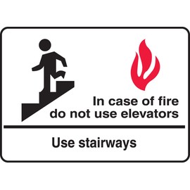 Accuform "in Case of Fire Do Not Use Elevators - Use Stairways" Safety Sign, Accu-Shield™, 7 x 10 Inches (MEXT452XP)