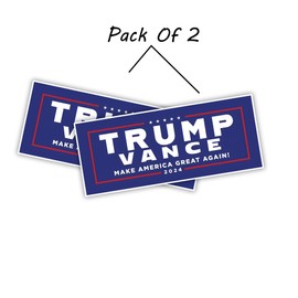 eDesign Trump Vance 2024 Sticker Decal - 6 Inches - Make America Great Again Stickers for Car Truck Van Window Bumper Laptop Tablet Cup Tumbler Water Bottle and Any Smooth Surface 2-Pack