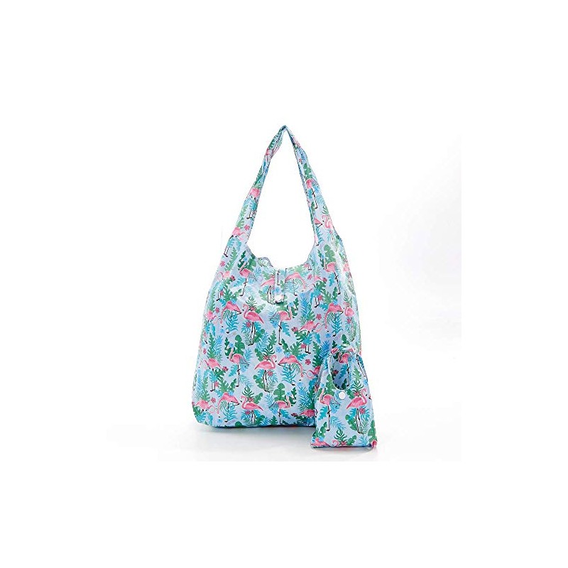 Eco Chic - Folding Shopping Bag - Flamingo Blue, blue