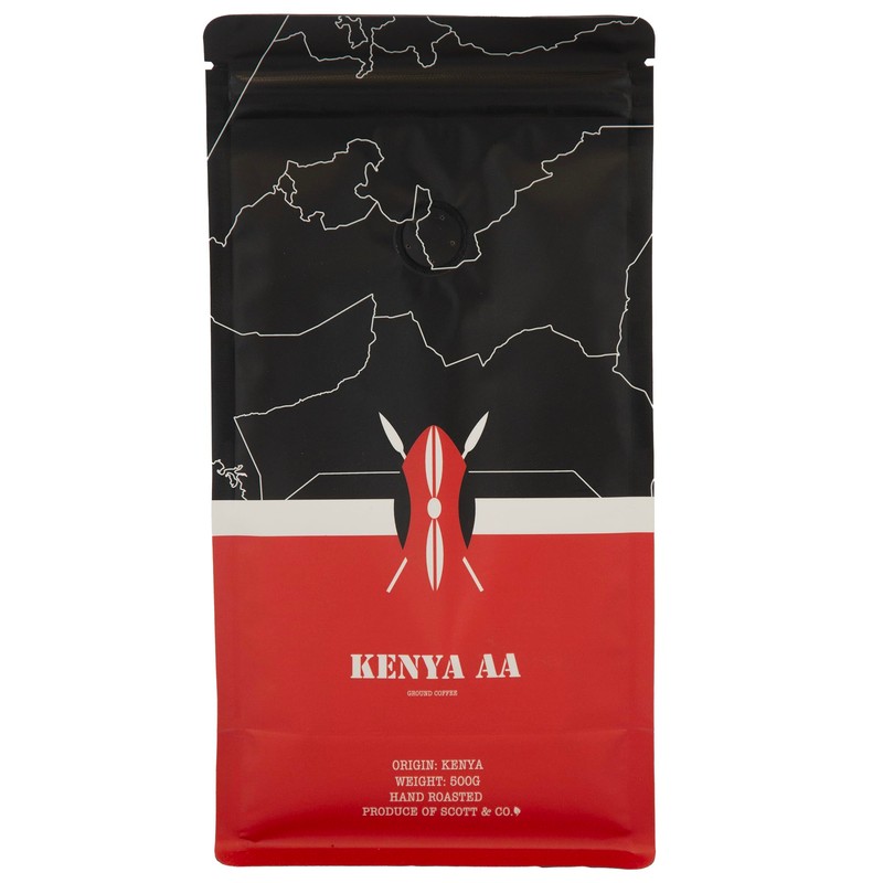 Kenyan AA Ground Coffee. Medium Roast Ground Coffee, Single Origin.