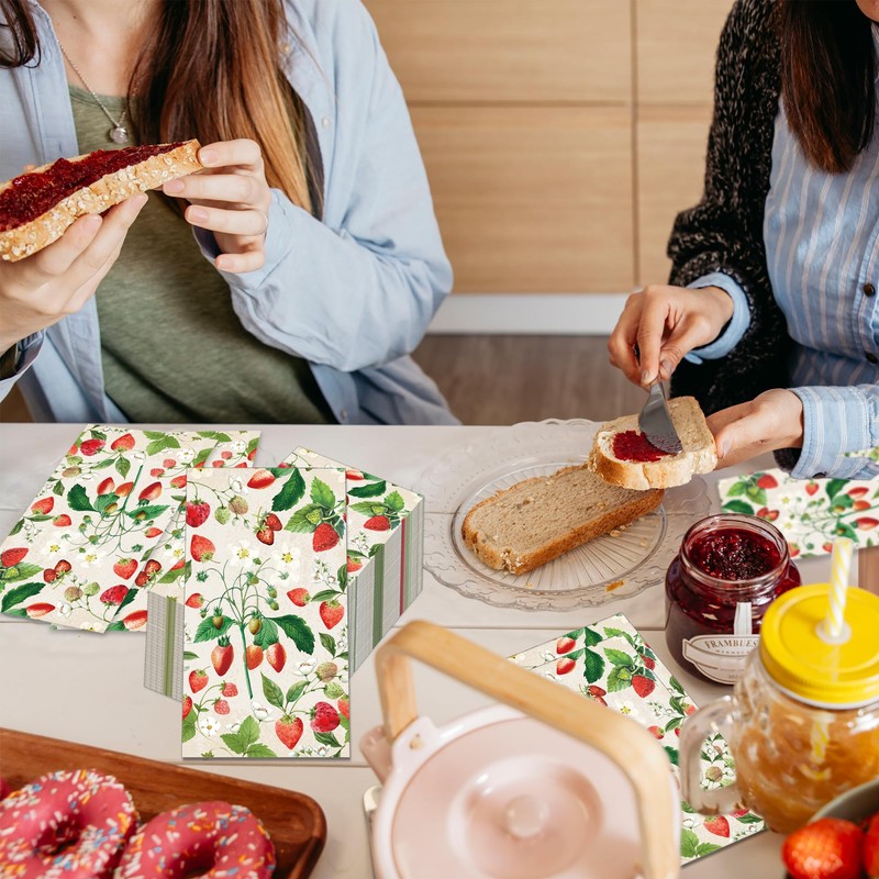 Strawberry Napkins Strawberry Paper Napkins Strawberry Cocktail Napkins for Party