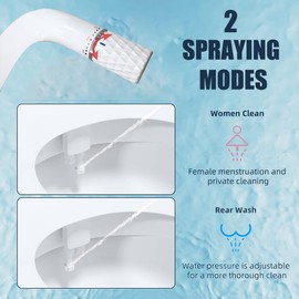 Ultra-Slim Bidet Attachment for Toilet, Dual Nozzle Bidet Toilet Seat Attachment with Pressure Controls(Frontal & Rear Wash) for Existing Toilets,Easy to Install, Design Non-Electric Bidet