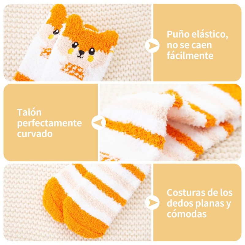 Calcetas Mujer de Coral Calcetín Deportivo Regalo de Año Nuevo