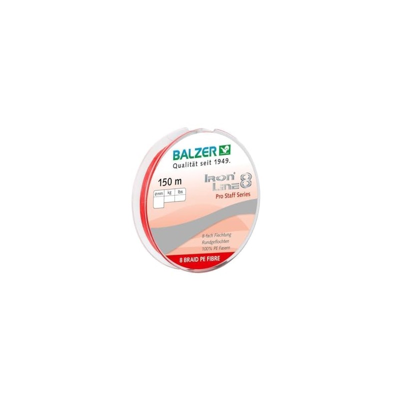 Balzer Iron Line 8 150m Spool of Braided Line Red