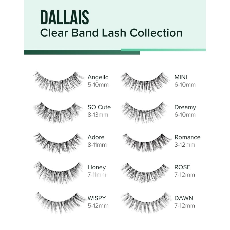DALLAIS Wispy Cat Eyelashes Demi Wispy C Curl Synthetic Clear