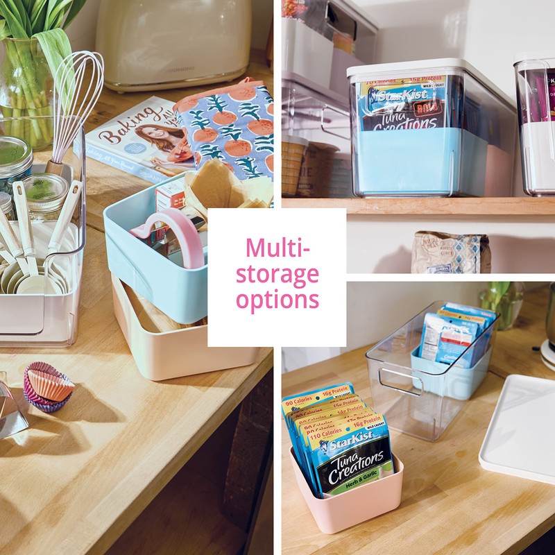 Rosanna Pansino x iDesign Recycled Plastic Kitchen Storage Bins, Includes