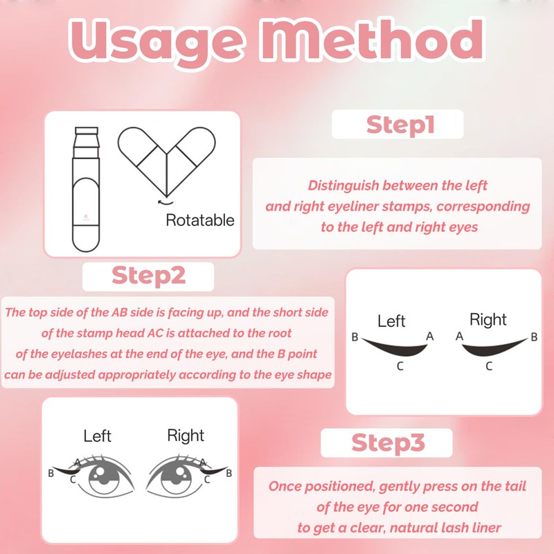 Pack of 2 Double Head Eyeliner Stamps, Wing Tip Pen,