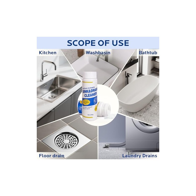 Fast-Acting Drain Cleaner Powder for Home Plumbing Maintenance