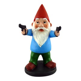 Funny Chavo Mugs - Gnomo de jardín Pintados a Mano con Estatua Hecha de Resina de Piedra, gnomo de Combate, Escultura de gnomo de jardín para Patio, Patio o césped, gnomo Militar