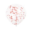 Ruby Red Confetti Clear Latex Balloons (30cm) Pack of 6