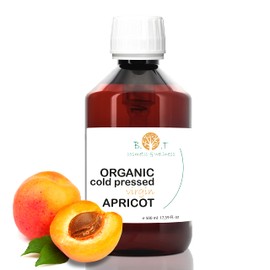 Organic Apricot Kernel Oil Cold Pressed Face, Body & Hair Care Oil Moisturising & Rejuvenating Natural Anti-Ageing Skin Firming 500 ml