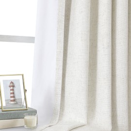 WEST LAKE Natural Bailey Pinch Pleated Blackout Curtains with Liner 84 Inches Long,Modern Linen Blended Drapes for Bedroom Living Room Patio,Back Tab Window Treatment for Track,60" Wx84 L,1 Panel