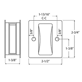 HOMOTEK Passage Sliding Door Pull Satin Nickel Without Switch Plate - Replace Old Or Damaged Pocket Door Pull Quickly and Easily, 2-3/4”x2-1/2”, for 1-3/8” Thickness Door