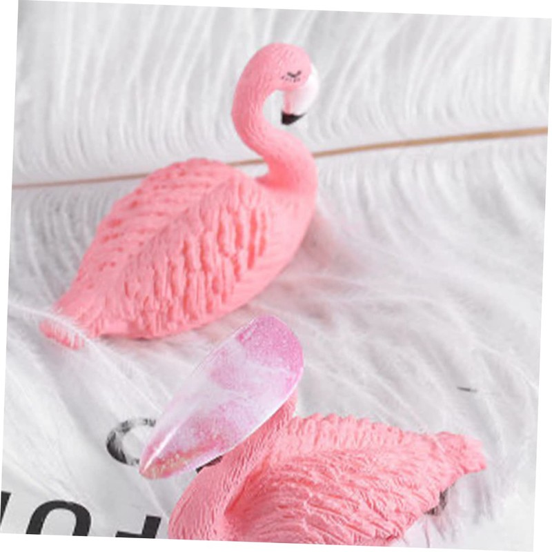 Baluue 3pcs Flamingo Nail Art Tip Stand Cute Manicure Display
