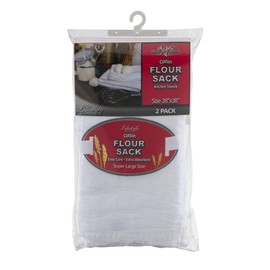 Royal Crest Lifestyle Flour Sack Super Large Size Solid White 28x38 Kitchen Towel - 2 PK