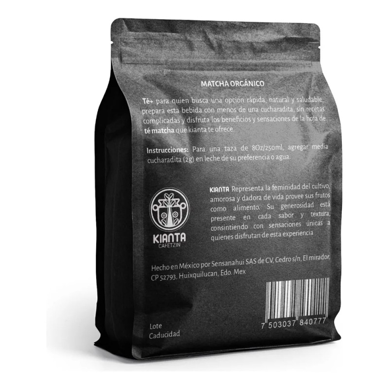 Té Matcha Orgánico En Polvo Kianta Cafetzin 100g