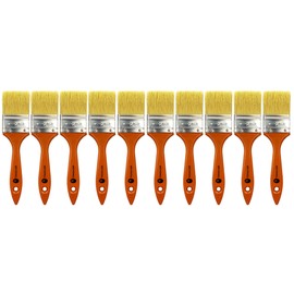 10 Pack Paint Brushes Ideal for Walls & Ceilings, Paint Brush Set with Synthetic Bristle Brush, Heavy-Duty Gloss Paint Brush for Fiberglass and Laminating (2 Inch)