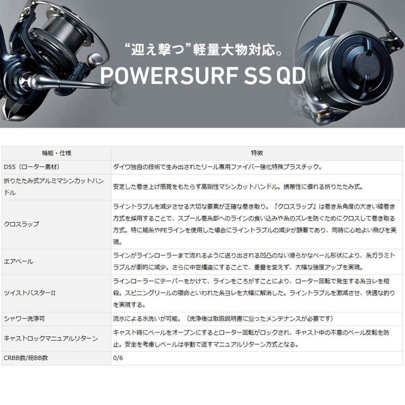 ダイワ(DAIWA) スピニングリール(投げ・遠投) 18 パワーサーフSS 3500QD(2018モデル)