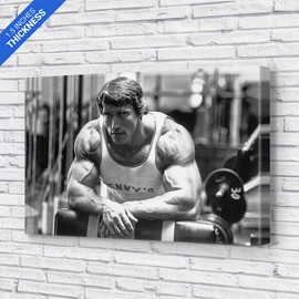 Arnold Schwarzenegger Bodybuilding Canvas Art Wall Art Home Decor - Various Sizes (36in x 24in Gallery Wrapped)