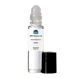 POPPY For Women Type Hypoallergenic Pure Perfume Body Oil Roll On 1/3oz (10ml) CPS Fragrance Co. Impression made with Pure essential Oils + Organic Fractionated Coconut Oil