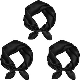 MESU Silk Feeling Scarf for Women Square Satin Head Scarf Neck Scarves 3PC4