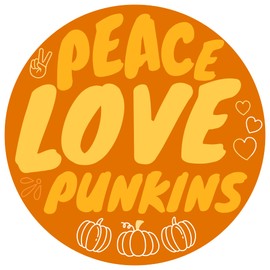 Peace Love Pumpkins Magnet, Fall Decoration for Magnetic Surfaces, Cars, Whiteboards, Classrooms, and Offices, 5.5 Inches