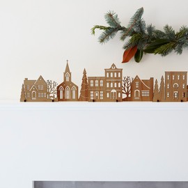 Cherry Wood Christmas Village