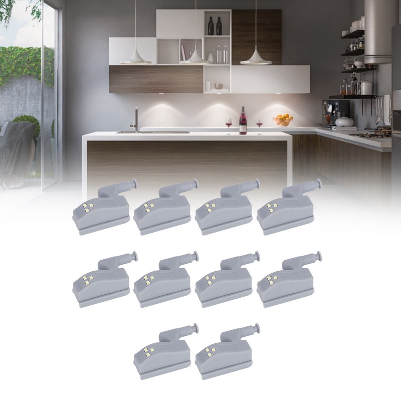 10Set Hinge LED Sensor Light Set Home Cabinet Cupboard Closet