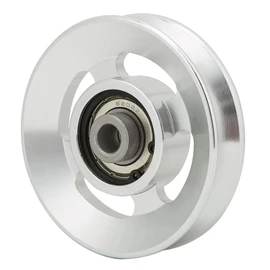 Gueiddi Aluminum GYM Pulley Wheel, Universal Aluminum Alloy Bearing Pulley Wheel for Cable Machine Gym Equipment Part Garage Door (Silver 88-90mm)