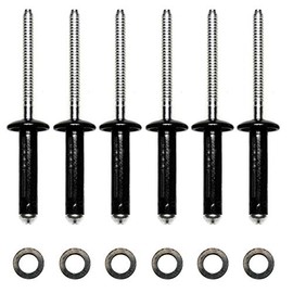 H2o Kayaks Black Anodized Tri Fold Rivets With Neoprene Gasket (Pack of 6)