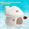 Ceramic Mushroom Aquarium Decor, Betta Fish Cave Hideout for Shrimp,