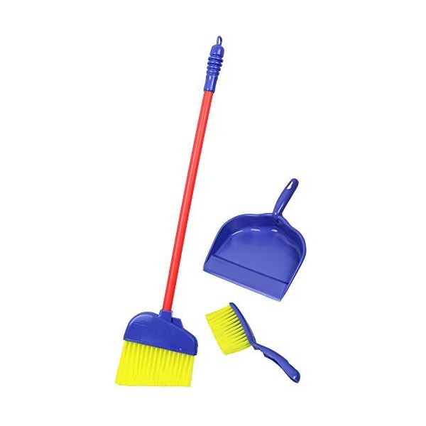 Click N’ Play Pretend Play Kids Broom, Dustpan, and Brush Household Cleaning Toy Play Set