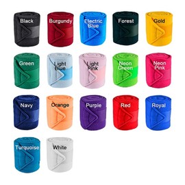 JackS Horse Deluxe Fleece Polo Wraps Extra Thick Leg Protection Horse Care Solid Colors Color Choice (Orange)