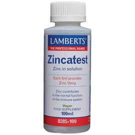Lamberts Zincatest Liquid – Zinc Sulphate Solution – Suitable for Vegans - 100ml