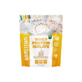About Time Whey Protein Isolate Powder 25g Birthday Cake, Natural Ingredients, Non-GMO, Gluten-Free, Lactose-Free, Zero Sugar, Low Carb, 32 Servings