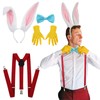 Suhine 4 Pcs Bunny Costume Bunny Ear Headband Bow Tie