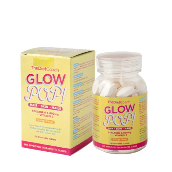 The Diet Coach Glow Pop Collagen Chewable 30 Tablets