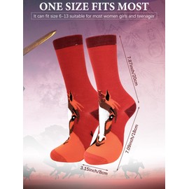 Mepase 20 Pairs Horse Socks for Women Novelty Horse Crew Socks Equestrian Socks Horse Gifts for Horse Lovers Christmas Holiday