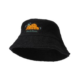 Primal Blue Musik Tiger Sauna Hat, Washable, Pile Fabric, Towel Fabric, Bucket Hat, MUZIKTIGER Sauna Cap, Sauna Hat, Men's, Women's, Unisex, One Size Fits Most, Black, Black